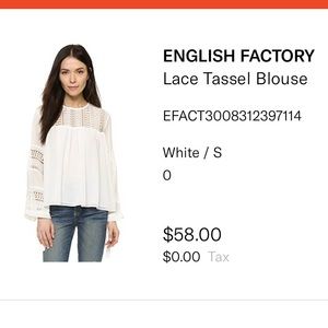 Gorgeous white lace tassel blouse